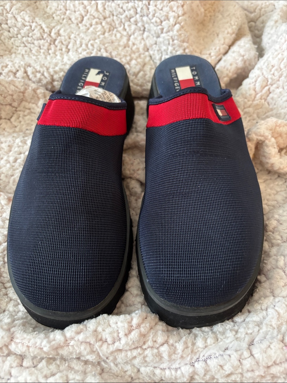 Tommy Hilfiger Navy and Red Slip-On Loafers